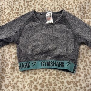 Gymshark Charcoal and Teal Crop Top
